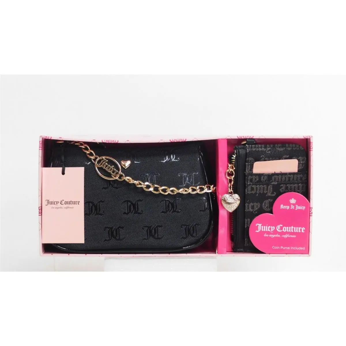 Juicy Couture Boxed Liquorice Mini Wristlet Purse Set