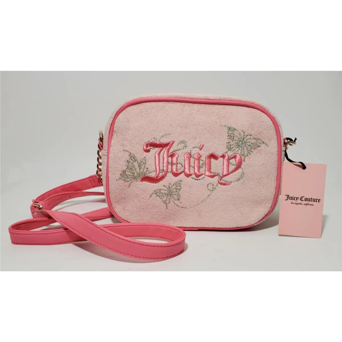 Juicy Couture Wingin It Crossbody Camera Bag Butterfly Design Pink Diamond