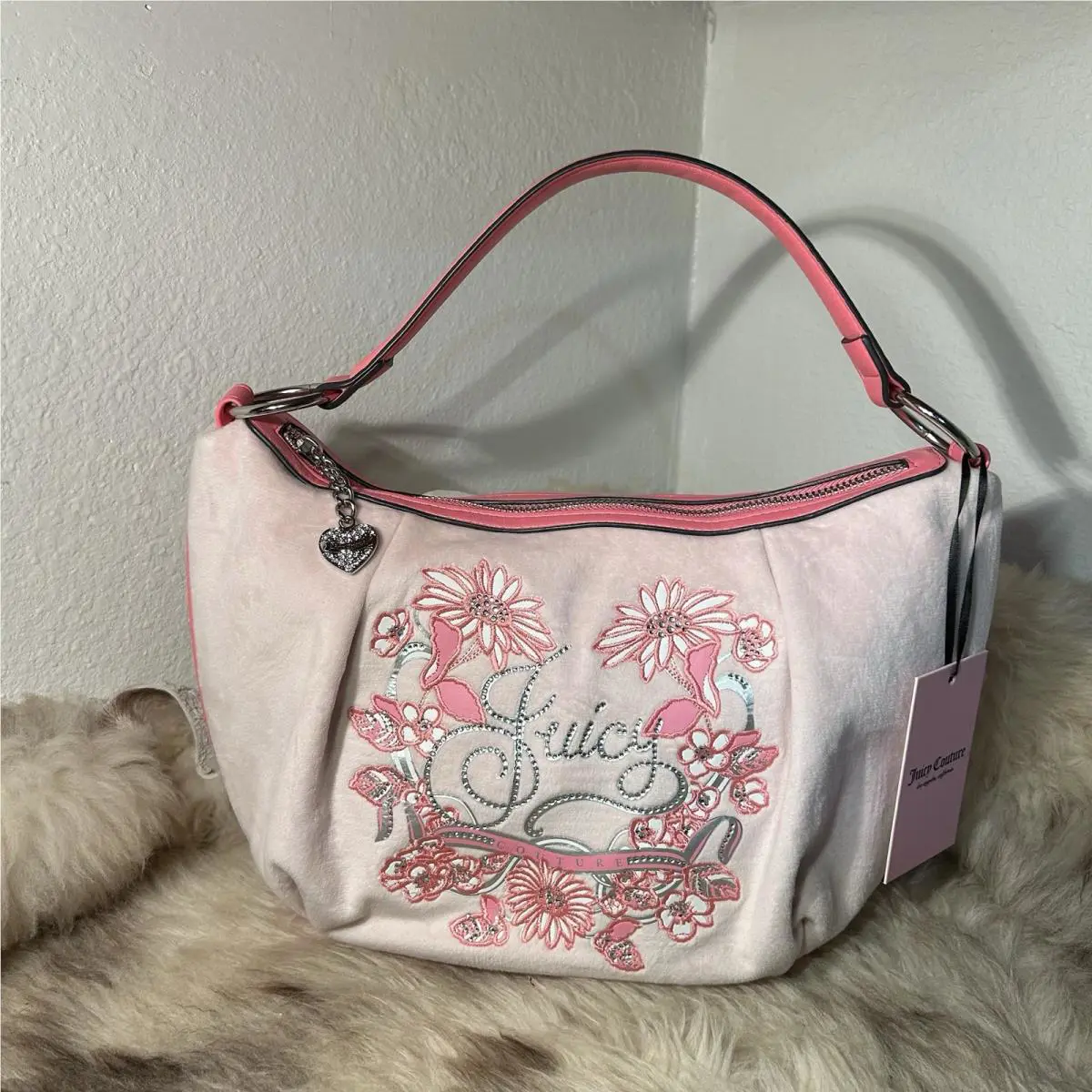 Juicy Couture Juicy In Bloom Hobo Shoulder Bag - Pretty Powder Blush
