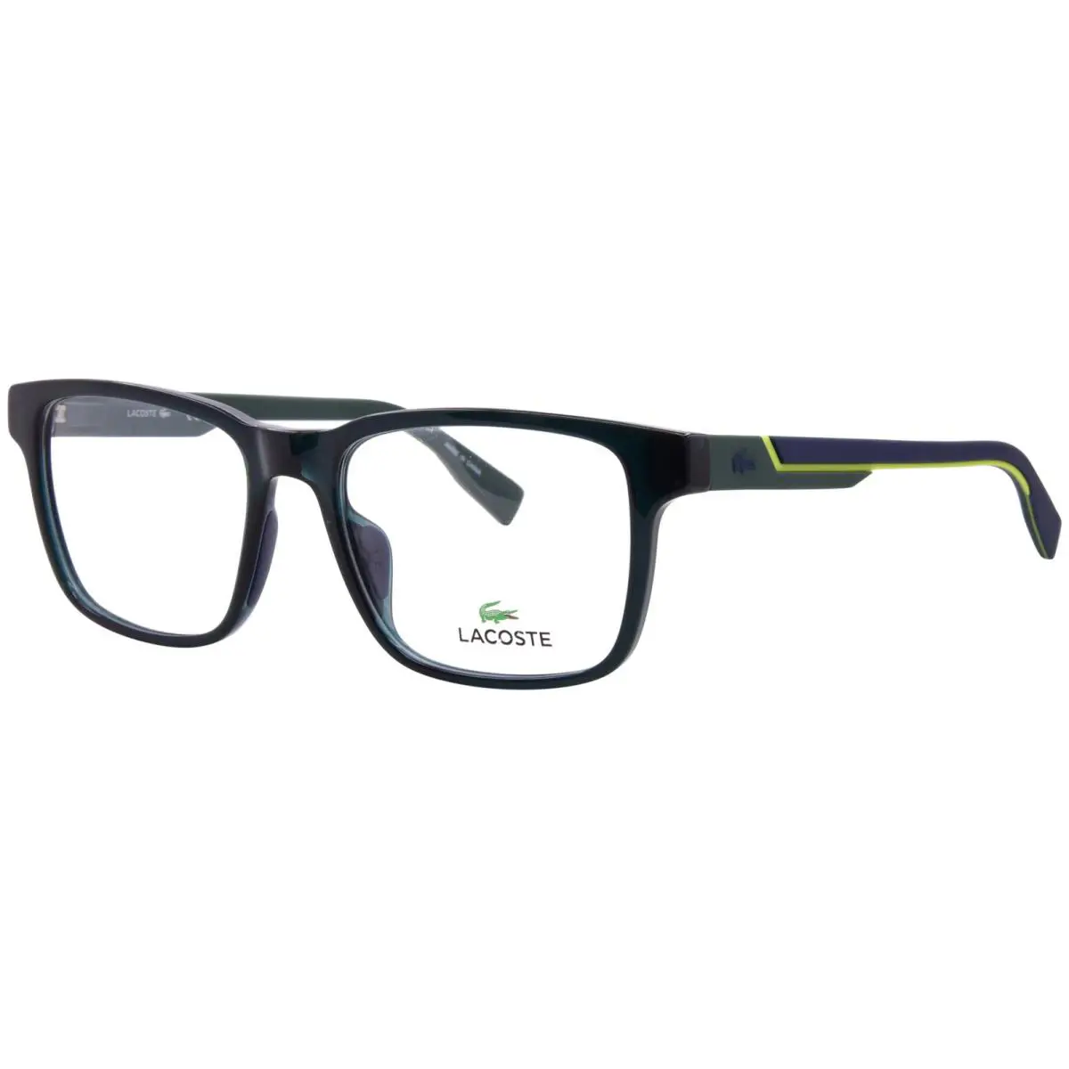Juicy Couture Lacoste L2965 301 Eyeglasses Men`s Green Full Rim Rectangle Shape 53mm