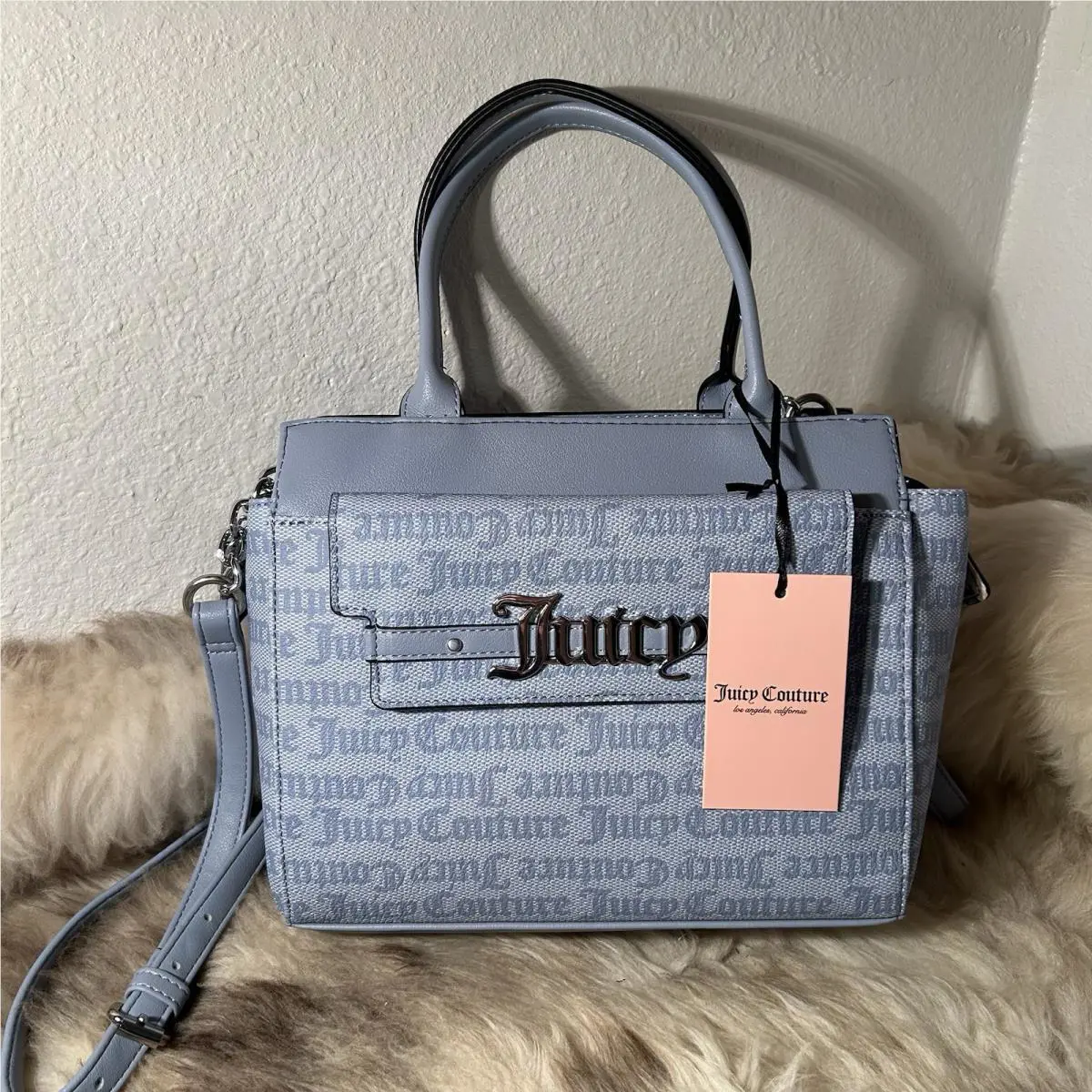 Juicy Couture Short N Sweet Satchel / Crossbody - Beautiful Dusty Blue