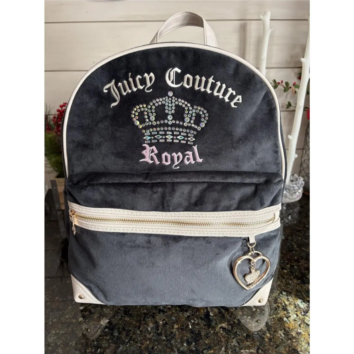 Royal Kingdom Backpack Full Size Licorice Rhinestone Crown by Juicy Couture