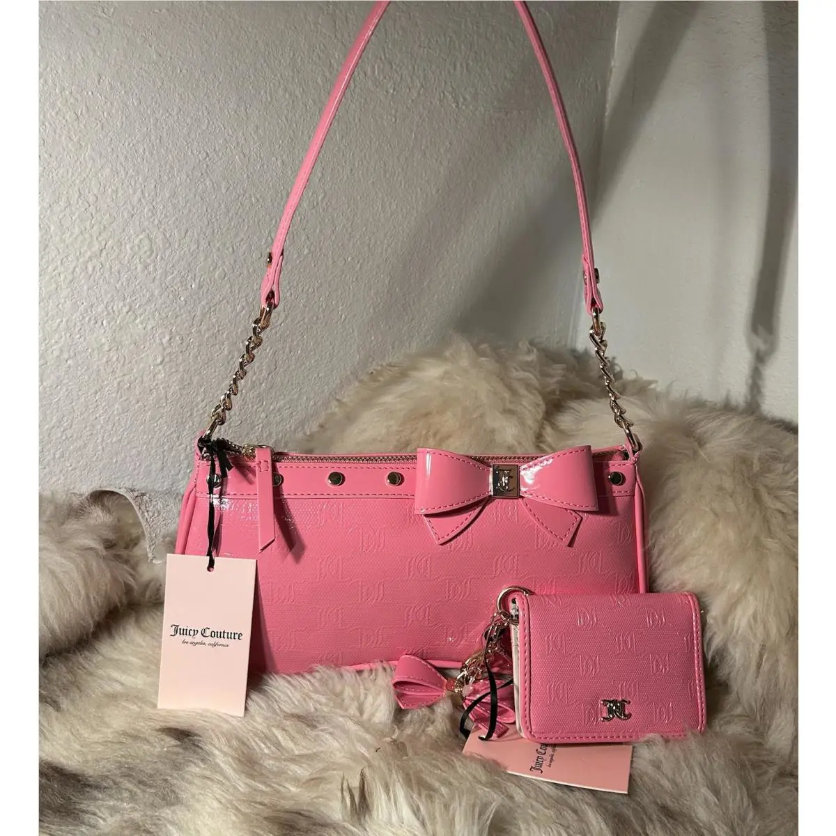 Juicy Couture For The Girls Shoulder Bag Card Case Set - Pink Lemonade