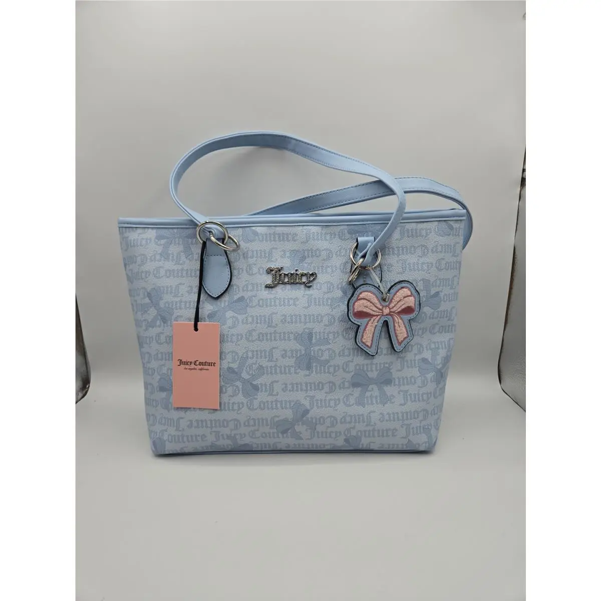 Juicy Couture Simply Sweet Tote Large Shoulder Bag/ Blue Star/bows