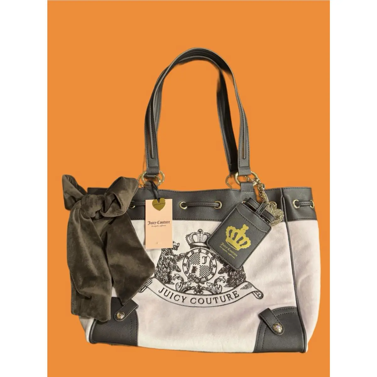 Juicy Couture Scotti Dogs Tote Chiffon Pink / Chocolate Brown