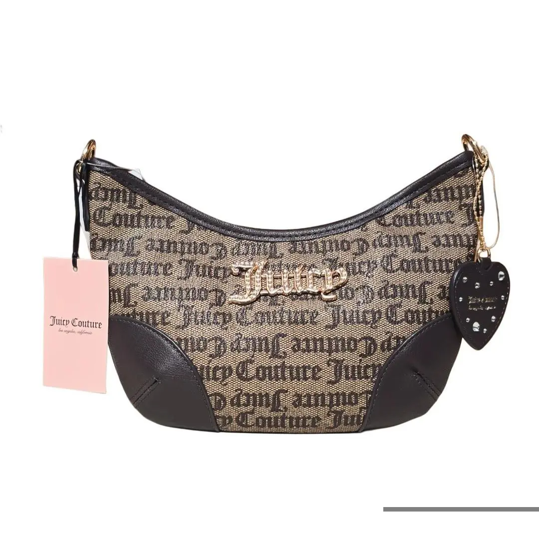 Juicy Couture Taupe/dark Brown Chocolate Trim Shoulder Bag
