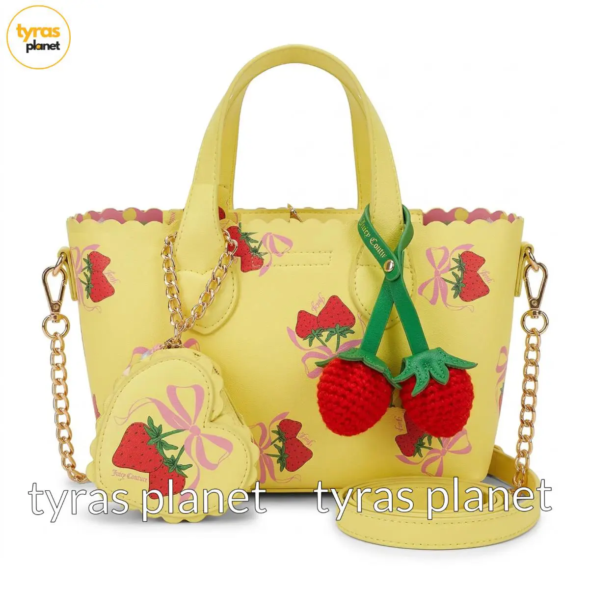 Release Juicy Couture Strawberry Mini Tote Yellow Strawberry and Bow y2k