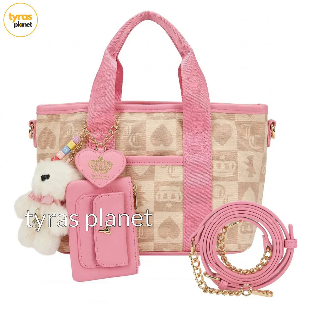 Juicy Couture Sweet Break Time Fabric Mini Crossbody Tote - Sandstone Pink