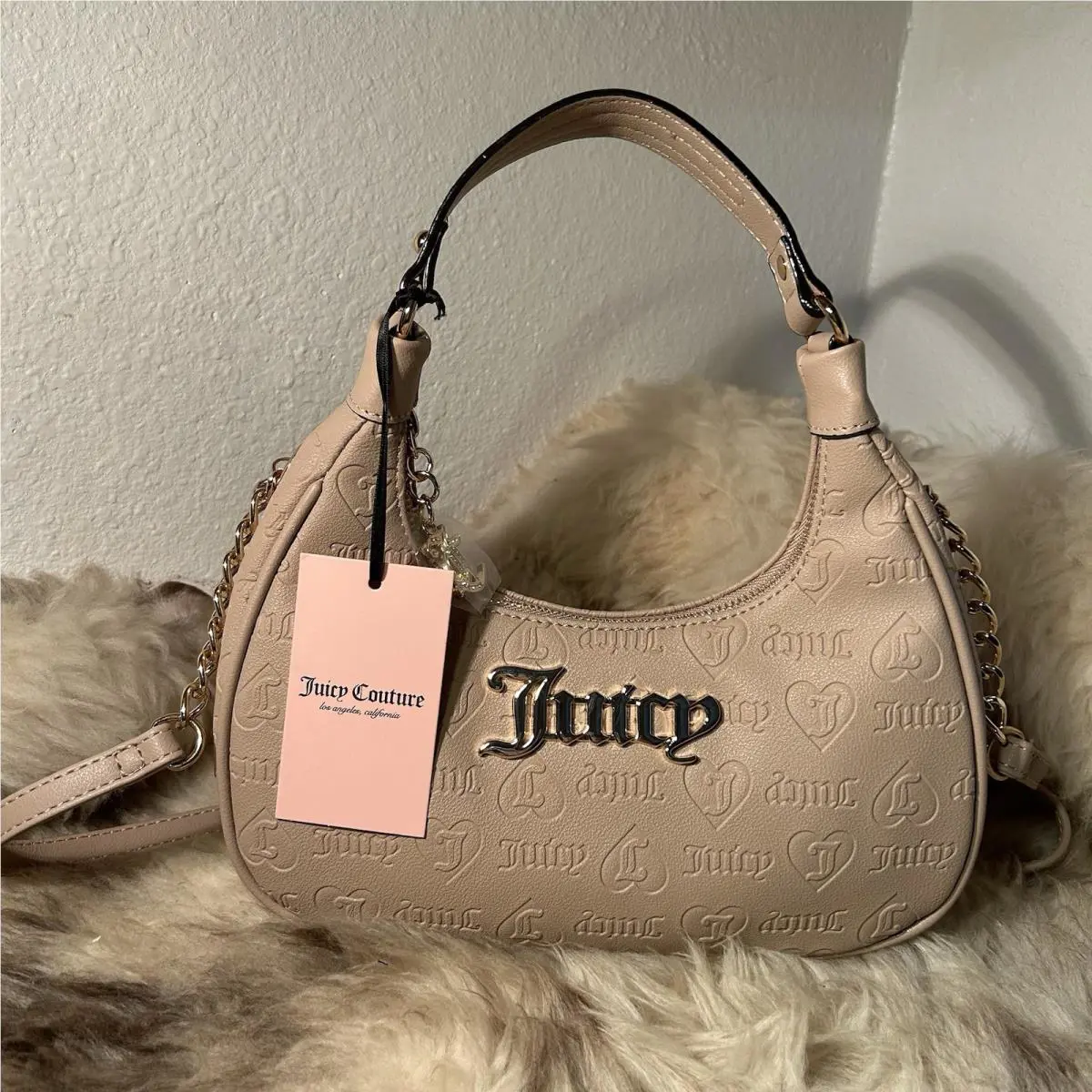 Juicy Couture Semi Charmed Hobo Crossbody - Cafe
