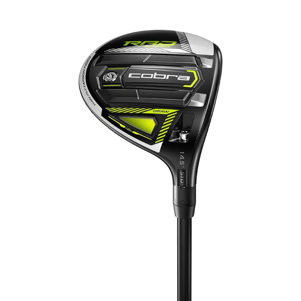Left Handed Cobra King Radspeed Draw 5 Wood 17-20° Evenflow Riptide Stiff - Black/Yellow