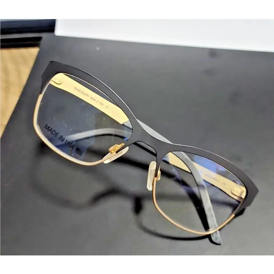 Randolph BV001 Savoy Blk Gld 135mm 51x17 RX Frames For Prescription