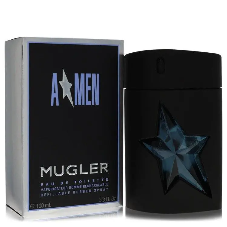 Angel by Thierry Mugler Eau De Toilette Spray Refillable Rubber 3.4 oz For Men