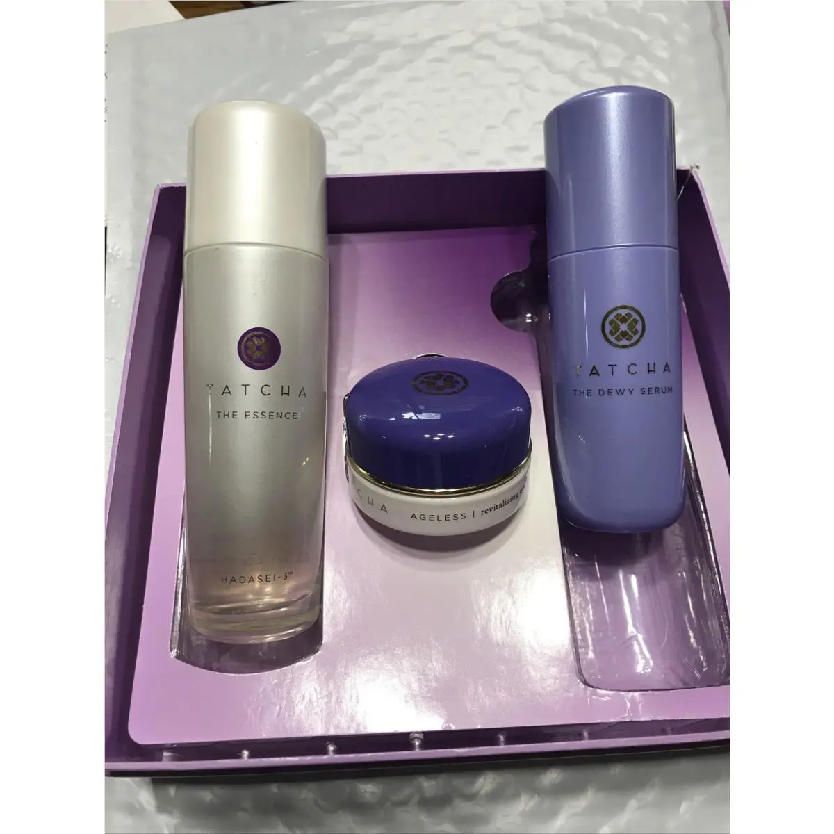 3 PC Lot Tatcha Plump + Dewy Trio: The Essence The Dewy Serum Eye Cream