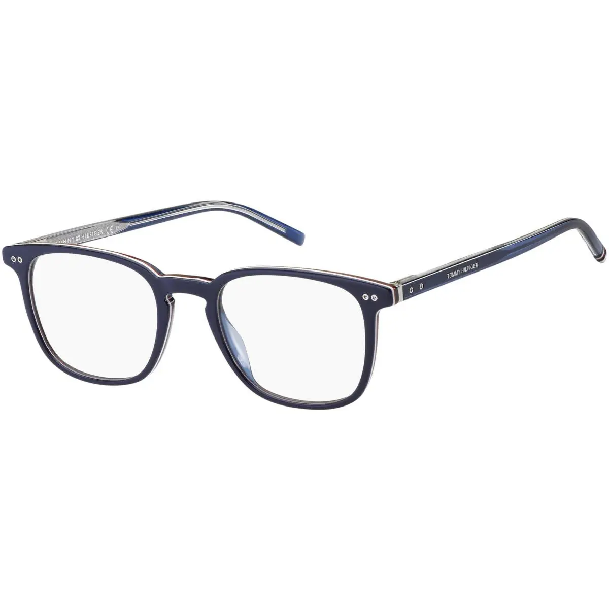 Tommy Hilfiger Men`s Blue Square Eyeglass Frames w Keyhole Bridge TH1814 0PJP 51