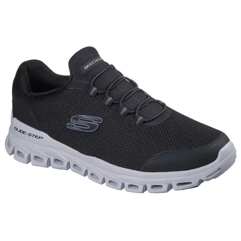 Skechers Shoes Mens Black Slip On Wide Fit Sport Glide Memory Foam Casual 233016