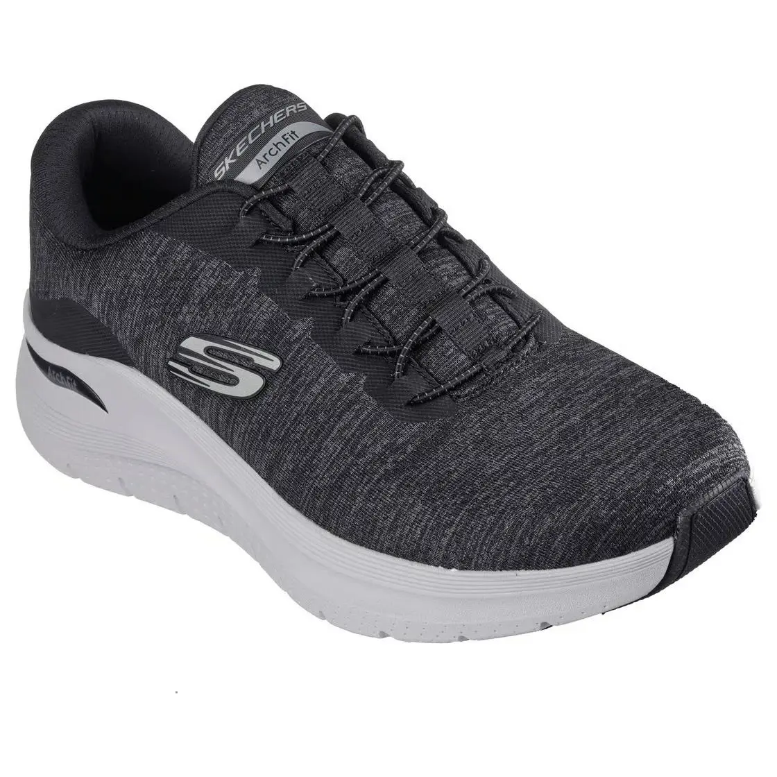 Extra Wide Fit Man Skechers Arch Fit Upperhan Sneaker Shoe 232709 Black - Black/White
