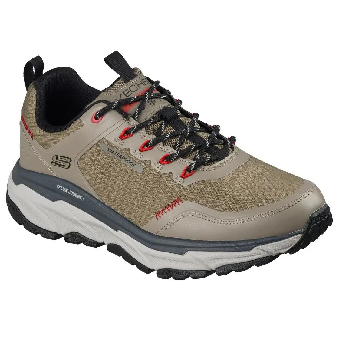Skechers Shoes Men Taupe Hike Sport Outdoor Cushion Comfort Memory Foam 237419 - Taupe / Black