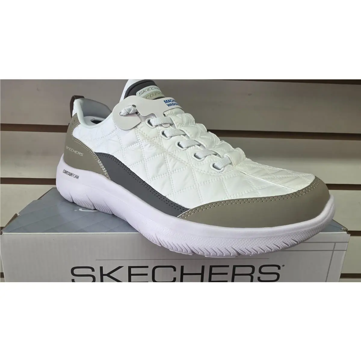 Skechers shoes - casual easy-on style - casual style - 232644 - White / Taupe 0