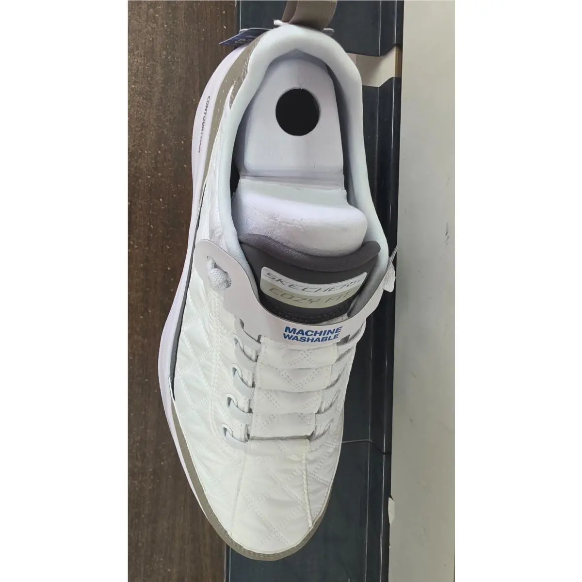 Skechers shoes - casual easy-on style - casual style - 232644 - White / Taupe 7