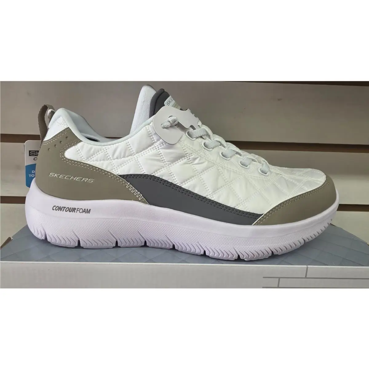 Skechers shoes - casual easy-on style - casual style - 232644 - White / Taupe 8