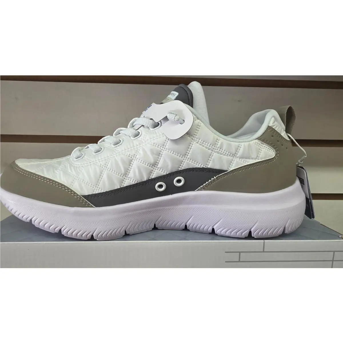 Skechers shoes - casual easy-on style - casual style - 232644 - White / Taupe 11