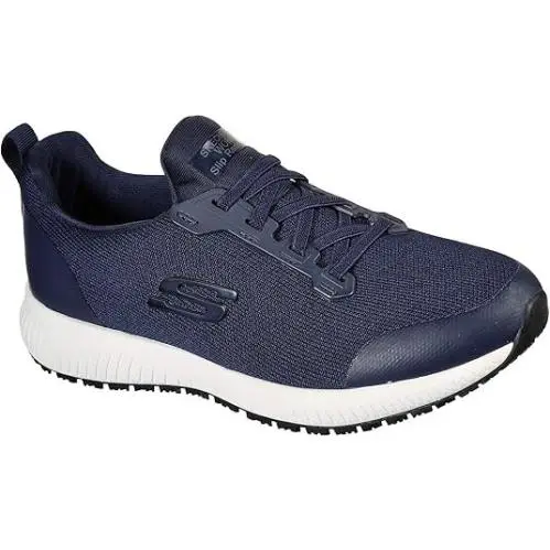 Skechers Women`s Squad SR Work Slip Resistant Shoes Navy Blue Sneakers - Navy Blue