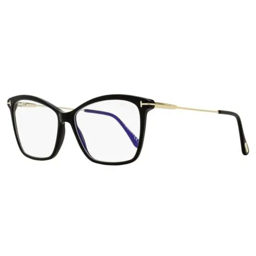 Tom Ford Butterfly Blue Block Eyeglasses TF5687-B 001 Black/gold 56mm FT5687