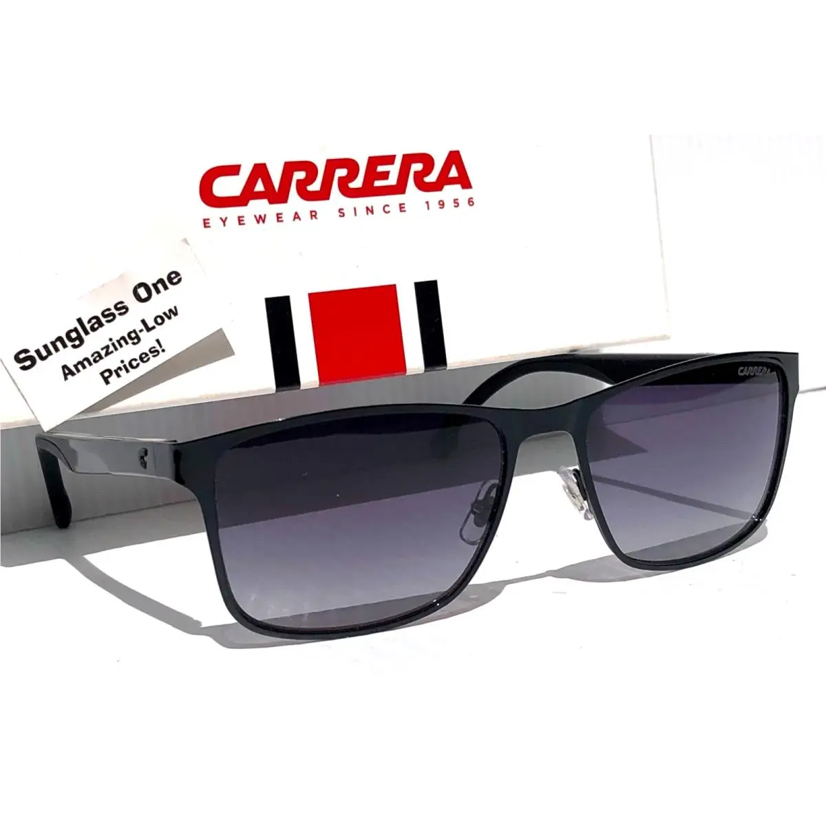 Carrera Shiny Black Frame UV Protective Grey Lens Sunglass 2037T/S 8079O