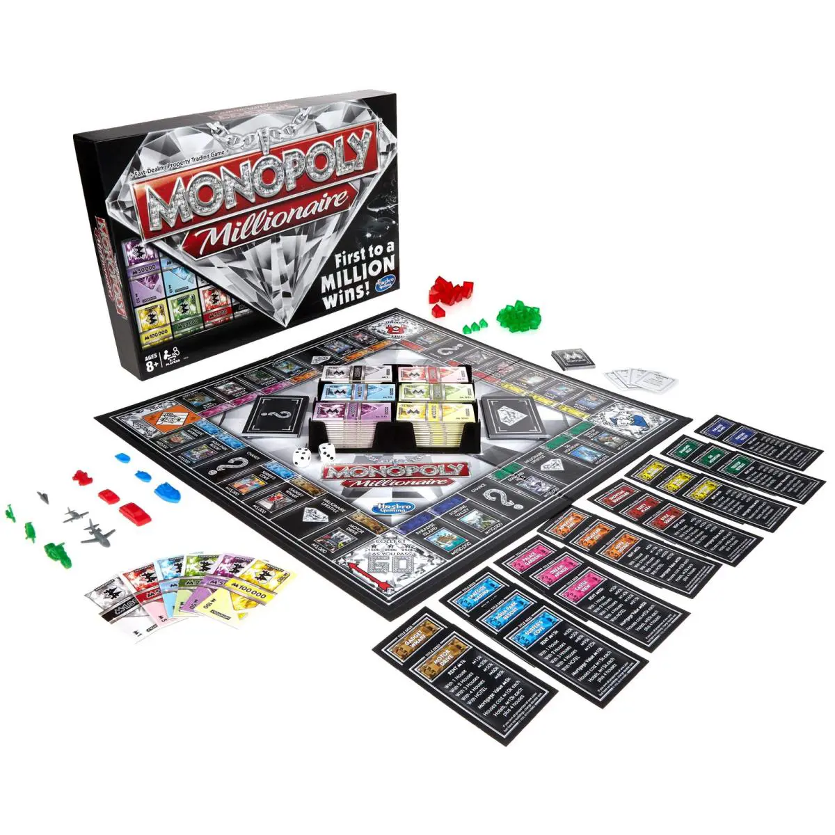 Monopoly Millionaire Board Game Ages 8 and up For 2 to 4 Players