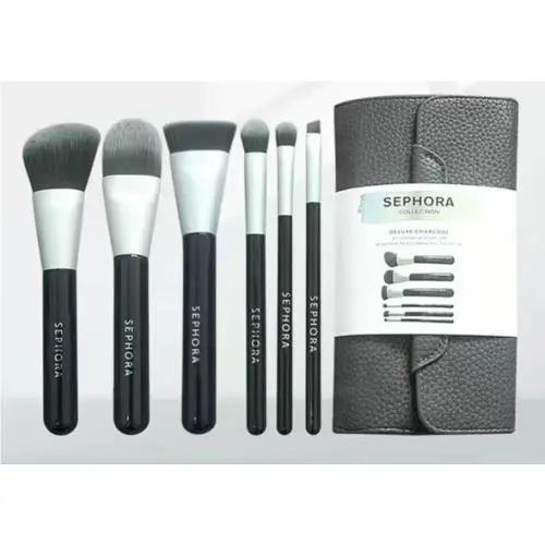 Sephora Collection Deluxe Charcoal Antibacterial Brush Set 6PCS