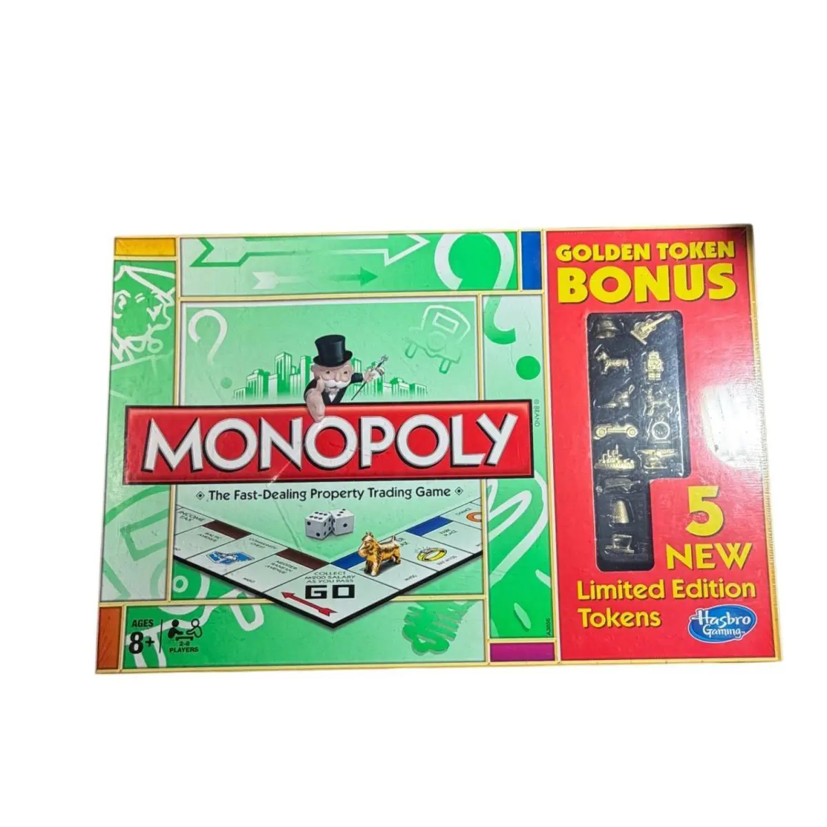 Monopoly Board Game Hasbro Gaming Golden Token Bonus 5 Limited Edition A3856