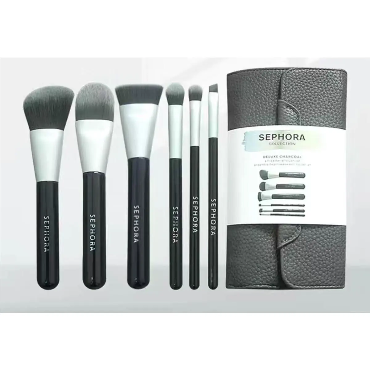 Sephora Collection Deluxe Charcoal Antibacterial Brush Set