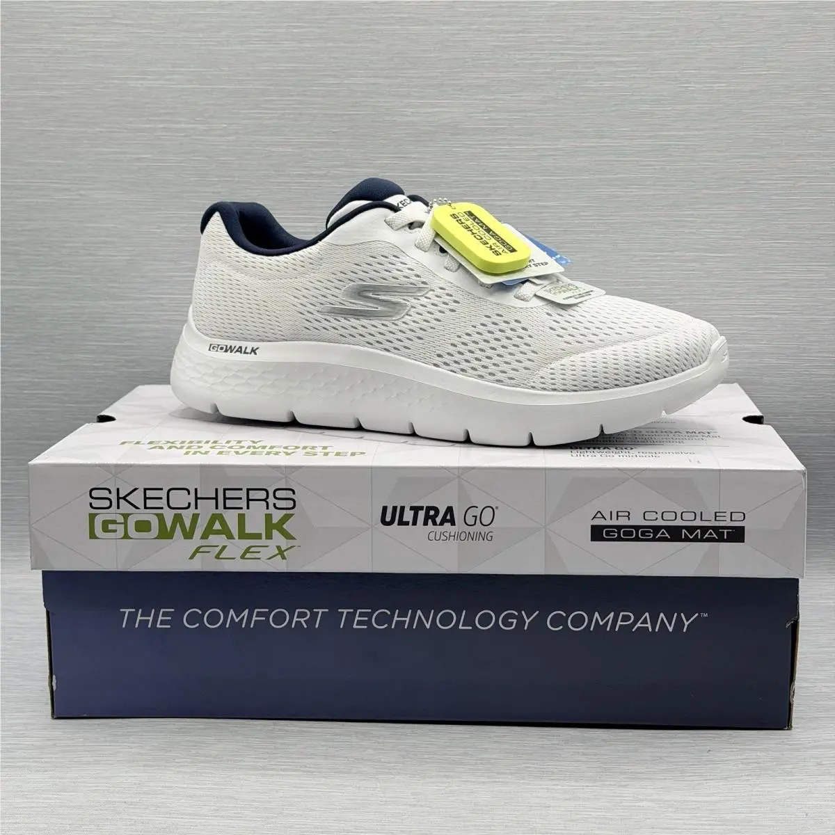 Skechers Gowalk Flex Men`s 8.5 White Walking Shoes Ultra Go Air Cooled 216486