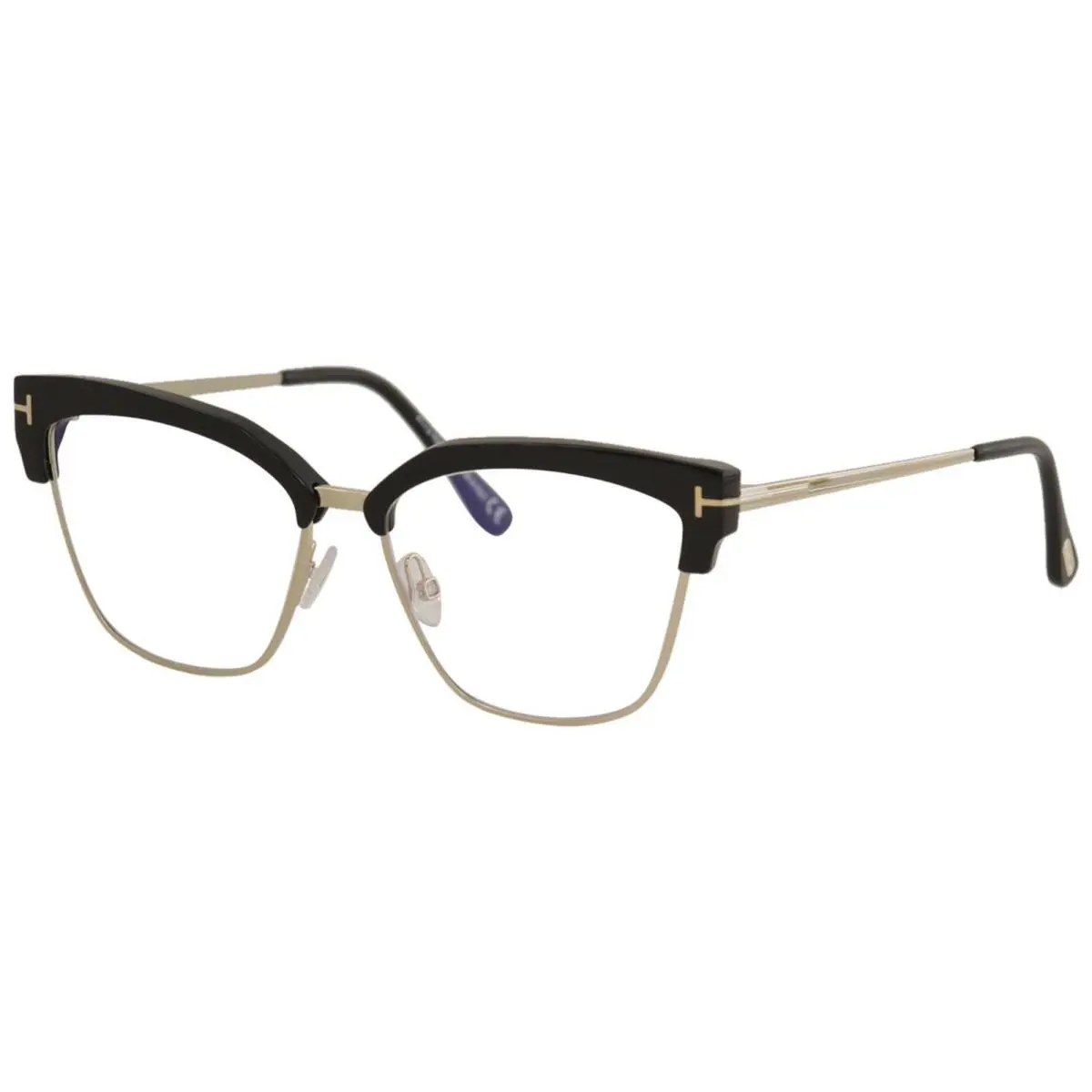Tom Ford TF5547-B 001 Eyeglasses Women`s Shiny Black/rose Gold Full Rim 54mm