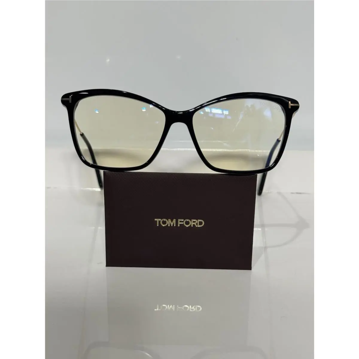 Tom Ford 5687B Black Cateye Acetate Blueblock Woman’s Eyeglasses 56mm