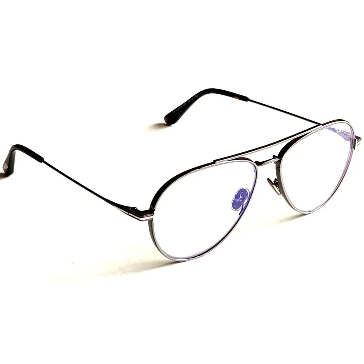 Tom Ford Blue Block Shiny Gunmetal Unisex Eyeglass Frames