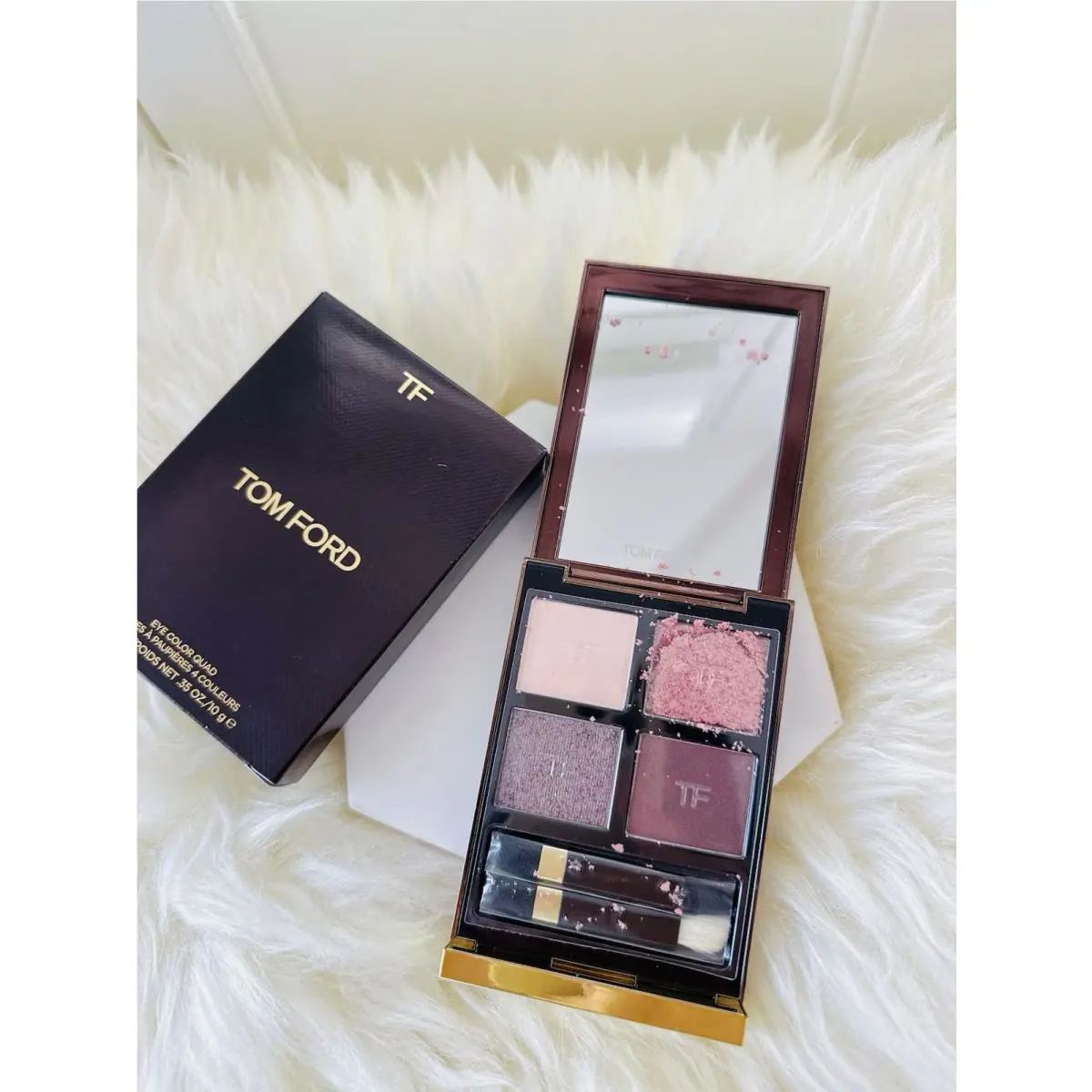 Tom Ford Eye Color Quad 12 Seductive Rose Palette 0.35 oz Boxed Broken Read
