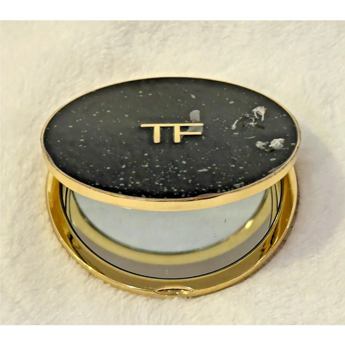 Tom Ford - Black Gold Metal Purse Compact Mirror - w/ Protective Film