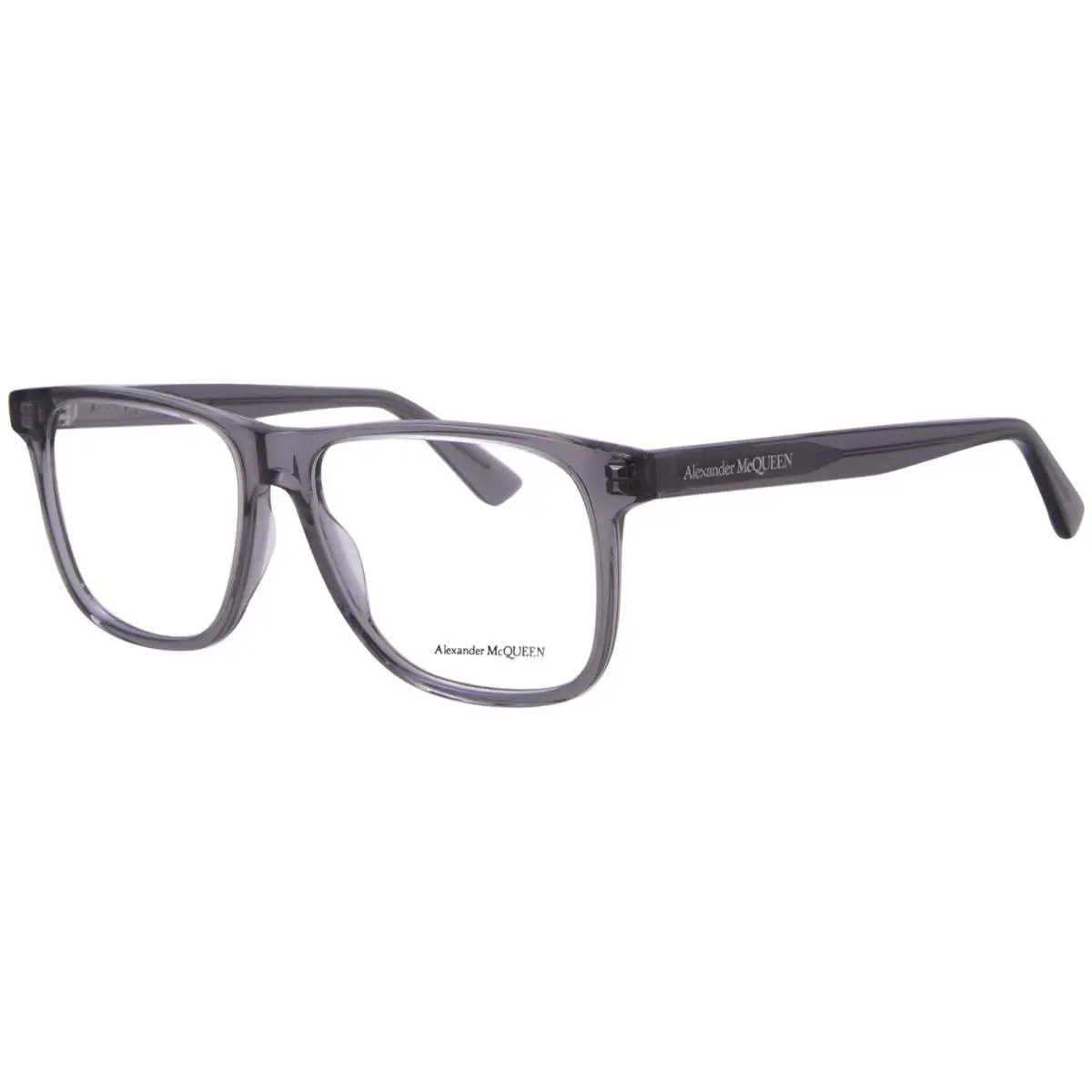 Alexander Mcqueen AM0463O 003 Eyeglasses Men`s Grey Full Rim Square Shape 56mm - Frame: Gray