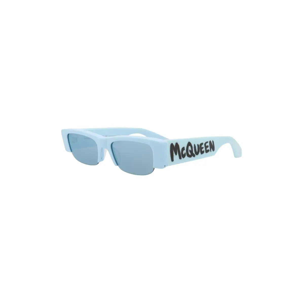 Mcqueen Women 54mm Half Rim Rectangular Sunglasses Light Blue