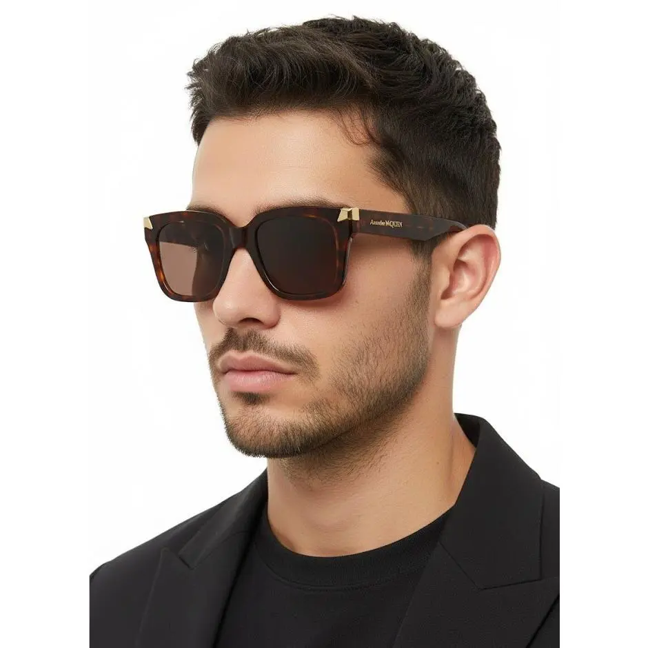 Mcqueen Women 53mm Square Sunglasses Havana Havana Brown