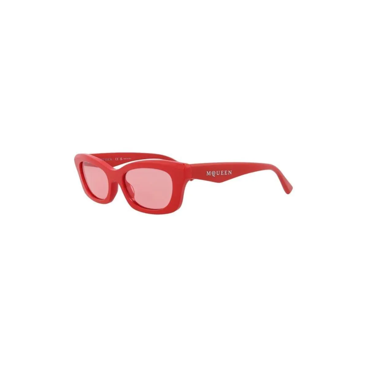 Mcqueen Women 52mm Rectangular Sunglasses Red Red Pink
