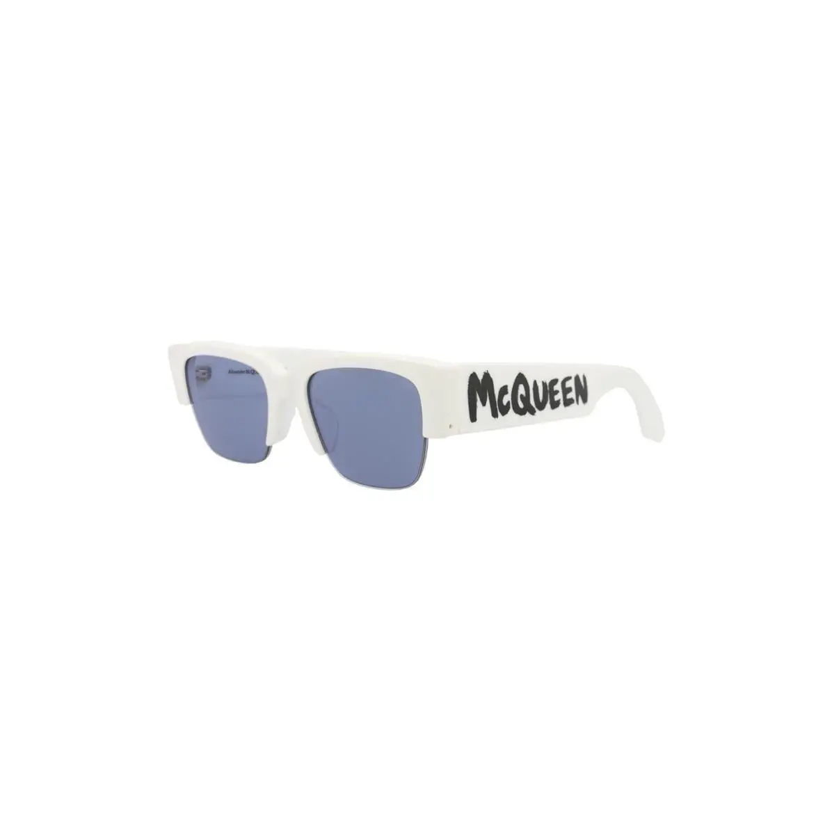 Mcqueen Women 54mm Half Rim Sunglasses White White Blue