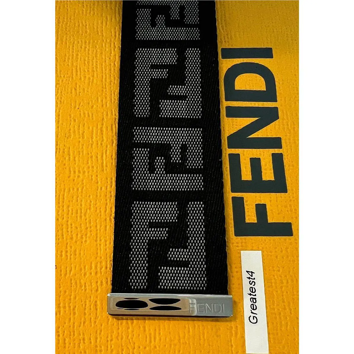 Fendi Zip-code Canvas Replacement Gray / Black 30 MM Strap Only Ladies