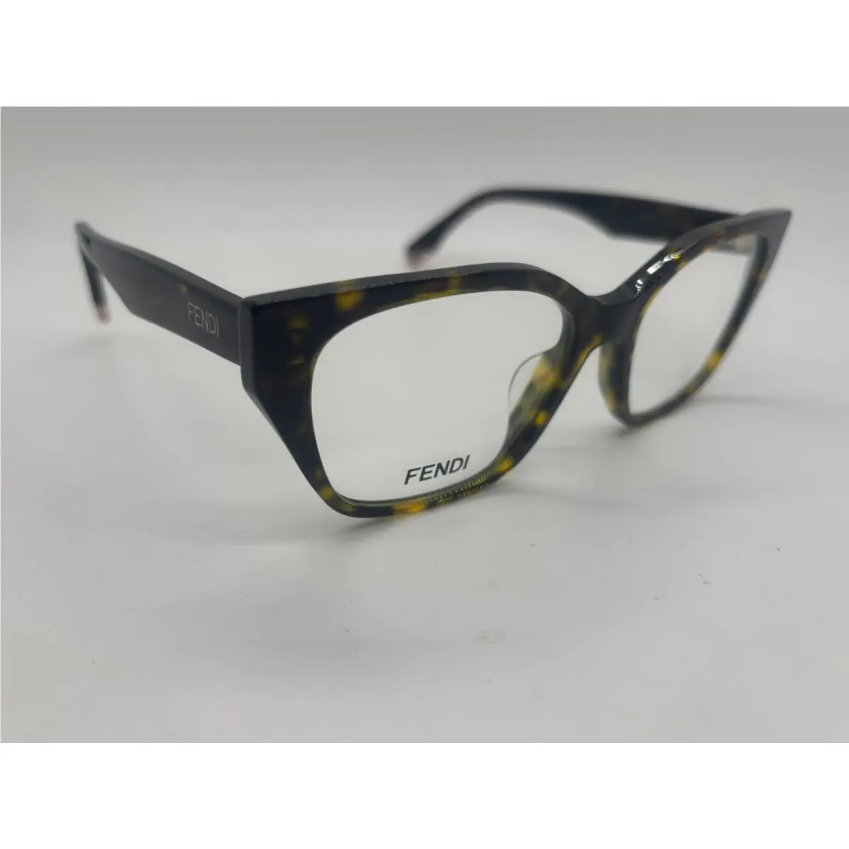 Fendi FE50001I 052 Havana Cat Eye Eyeglasses 52-17-145mm Comes W/full Set