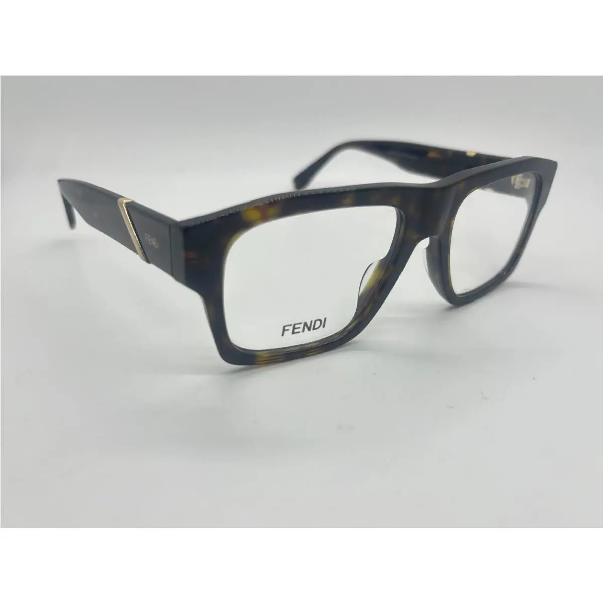 Fendi FE50113I 052 Havana Square Eyeglasses 53-18-150mm Comes W/full Set