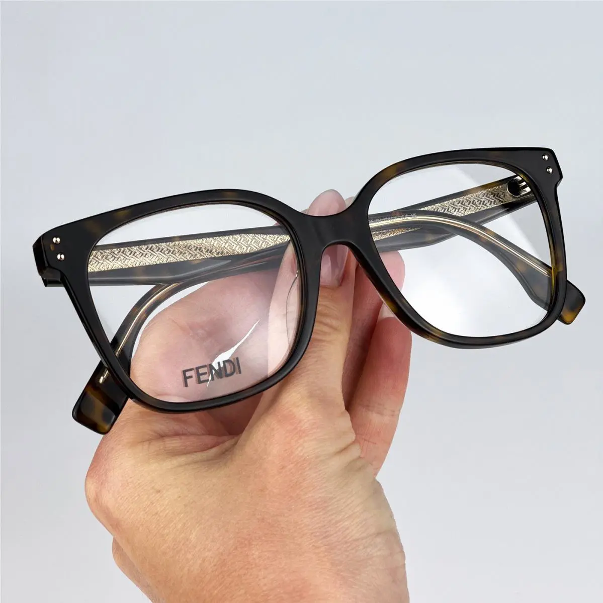 Fendi Women Eyeglasses Dark Havana Demo Square FE50004I 052