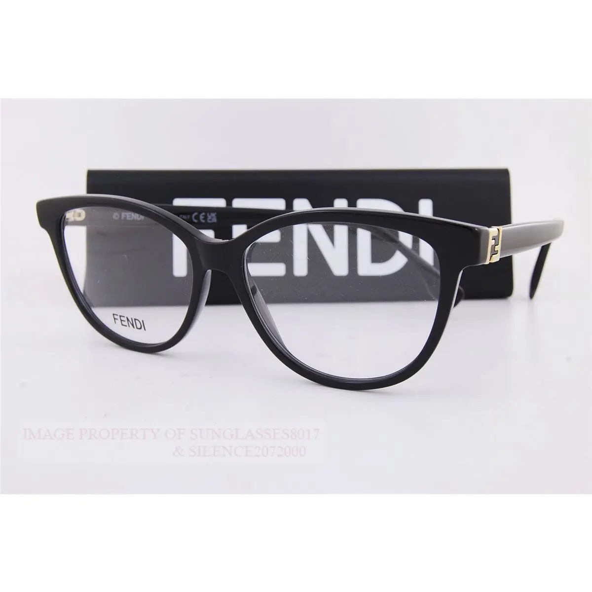 Fendi FE50145I 001 Black Cat Eye Eyeglasses 55-15-145mm Comes W/full Set