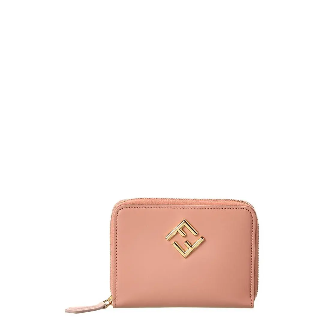 Fendi Ff Diamonds Leather Wallet Women`s Pink