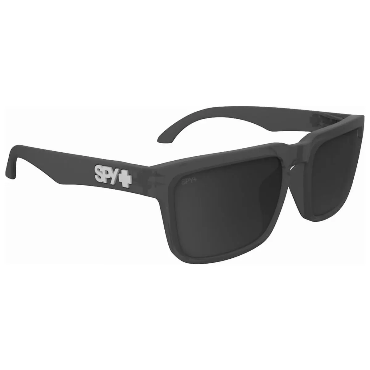 Spy Optic Helm Square Sunglasses w/ Mirror Lens Matte Translucent Black/Black Mirror (262) by SPY Optics